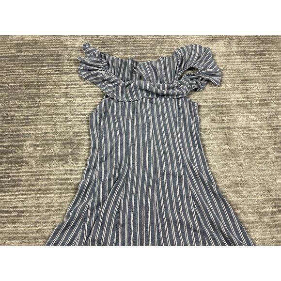 American Eagle Outfitters Top Womens Blue Striped Off‎ Shoulder Tunic Casual - Picture 8 of 12